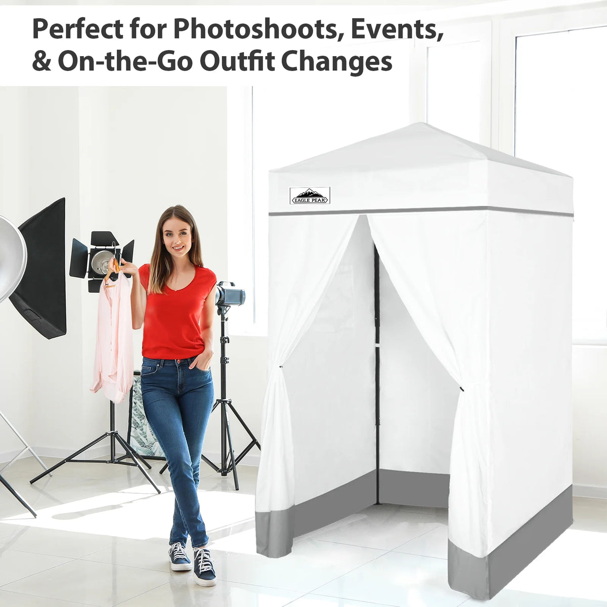 EAGLE PEAK Flex Ultra Compact 4 ft x 4 ft Pop-up Changing Room Canopy, Portable Privacy Cabana