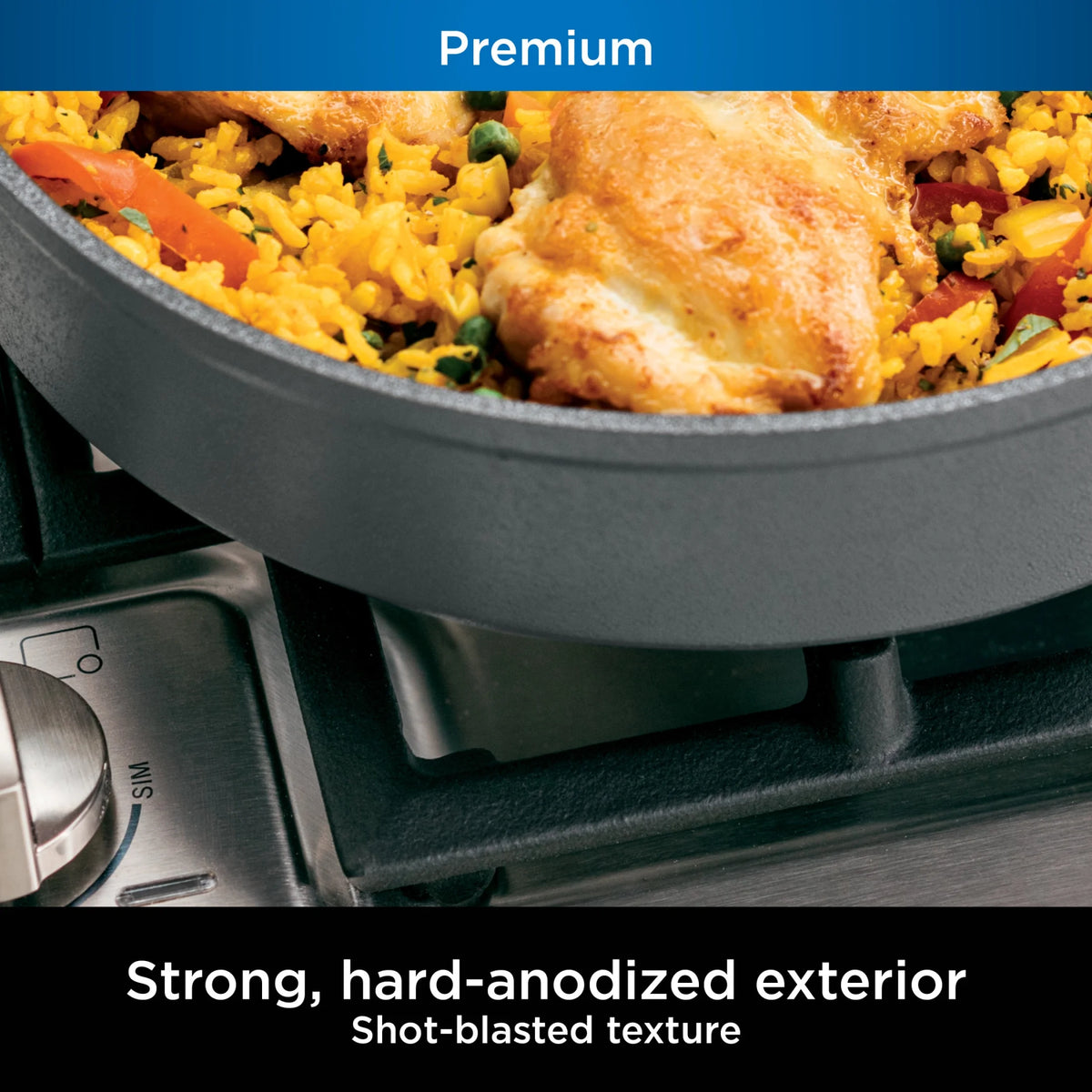 Ninja NeverStick Premium Hard-Anodized 10-Piece Cookware Set, C39010