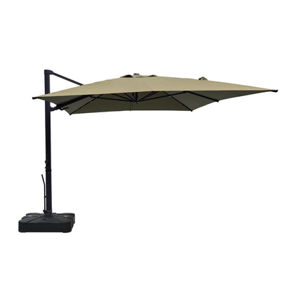 Boyel Living 10 x 13 FT Cantilever Patio Umbrella, Outdoor Rectangle Offset Umbrella with 360°Rotation, Heavy Duty Patio Hanging Umbrella with Base for Garden Pool Backyard, Navy Blue
