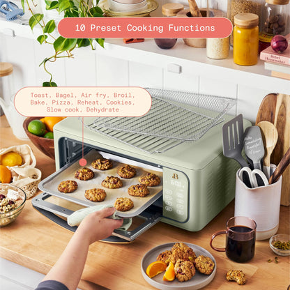 Beautiful Infrared Air Fryer Toaster Oven, 9-Slice, 1800 W, White Icing by Drew Barrymore