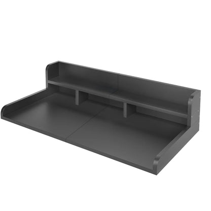 Modern Washer Dryer Countertop with 2-Tier Shelf,Laundry Room Countertop Organization Storage with 2.75" H Guard Edge Rails,Non-Slip Pad,Waterproof and Easy to Clean,54"W x 27.55"D,Natural Wood