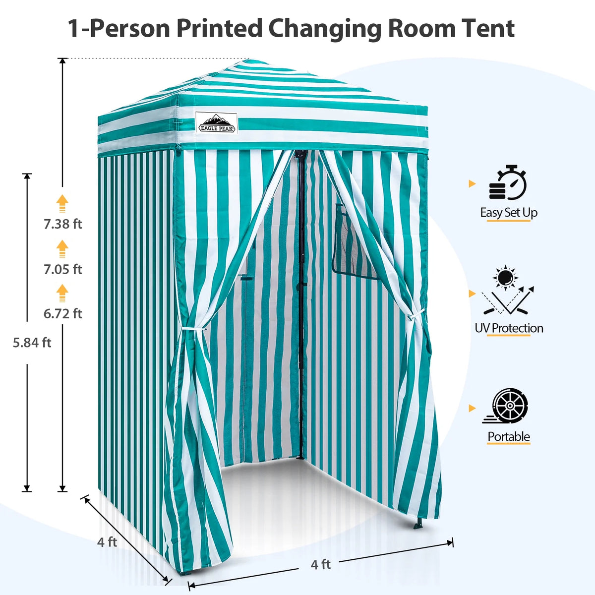 EAGLE PEAK Flex Ultra Compact 4 ft x 4 ft Pop-up Changing Room Canopy, Portable Privacy Cabana
