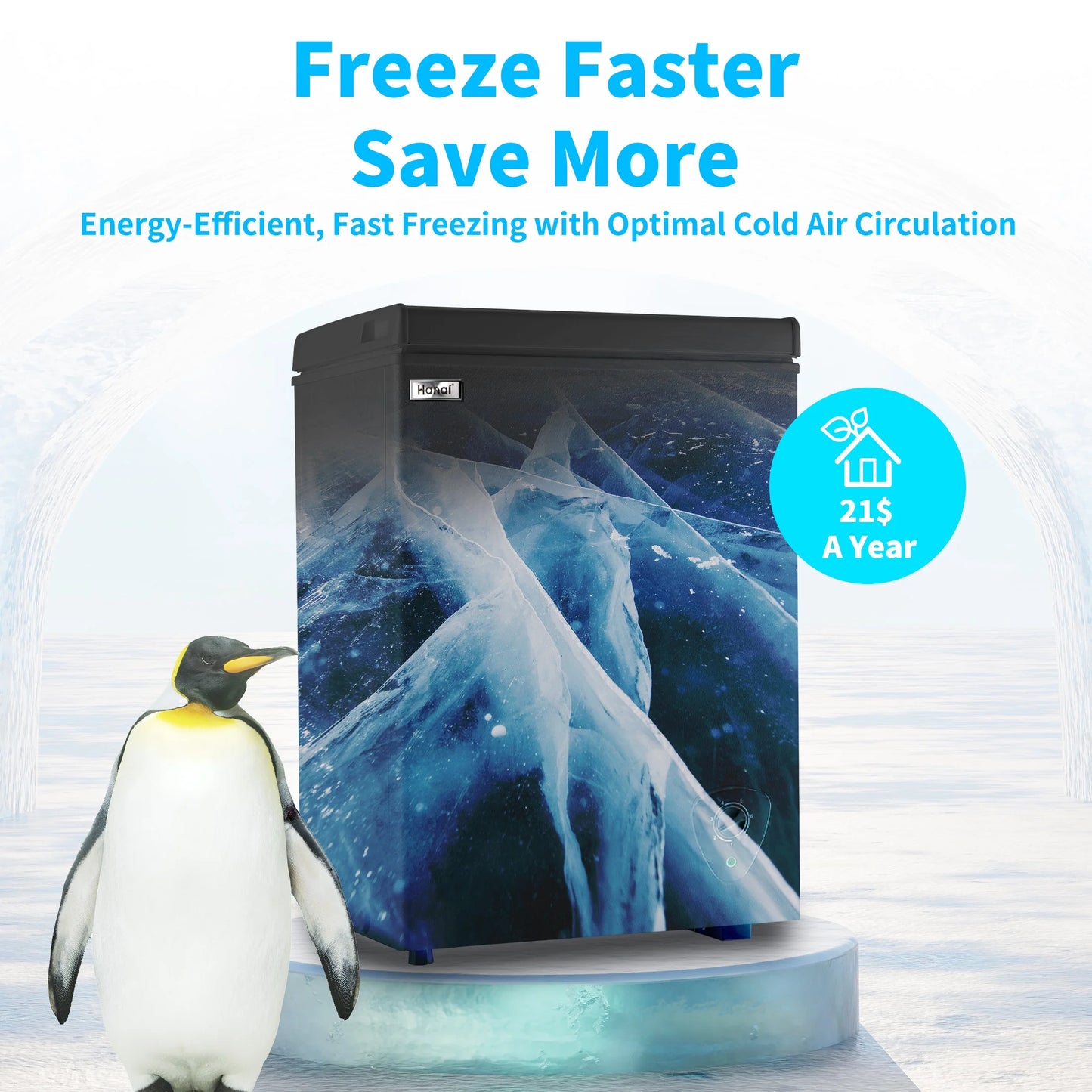 3.5 Cu.ft Freezer, Chest Freezer, Deep Freezer with Top Open Door