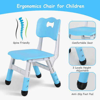 Arlopu Toddler Table and Chair Set Height Adjustable, Kids Activity Table for Reading, Drawing, Eating, Studying, Max 220lbs