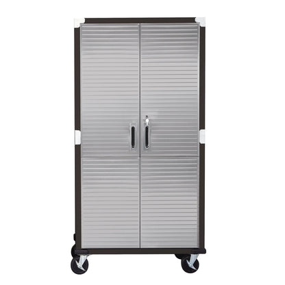 Seville Classics UltraHD Steel Body Lockable Storage Filing Cabinet Organizer Locker Shelving Unit 36" W x 18" D x 72" H, Granite