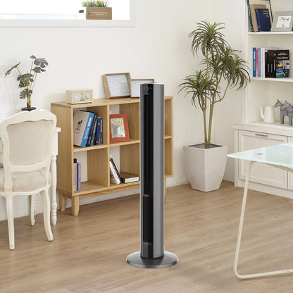 Lasko 42" 1500W All Season Tower Fan & Space Heater with Timer and Remote, White, FH500