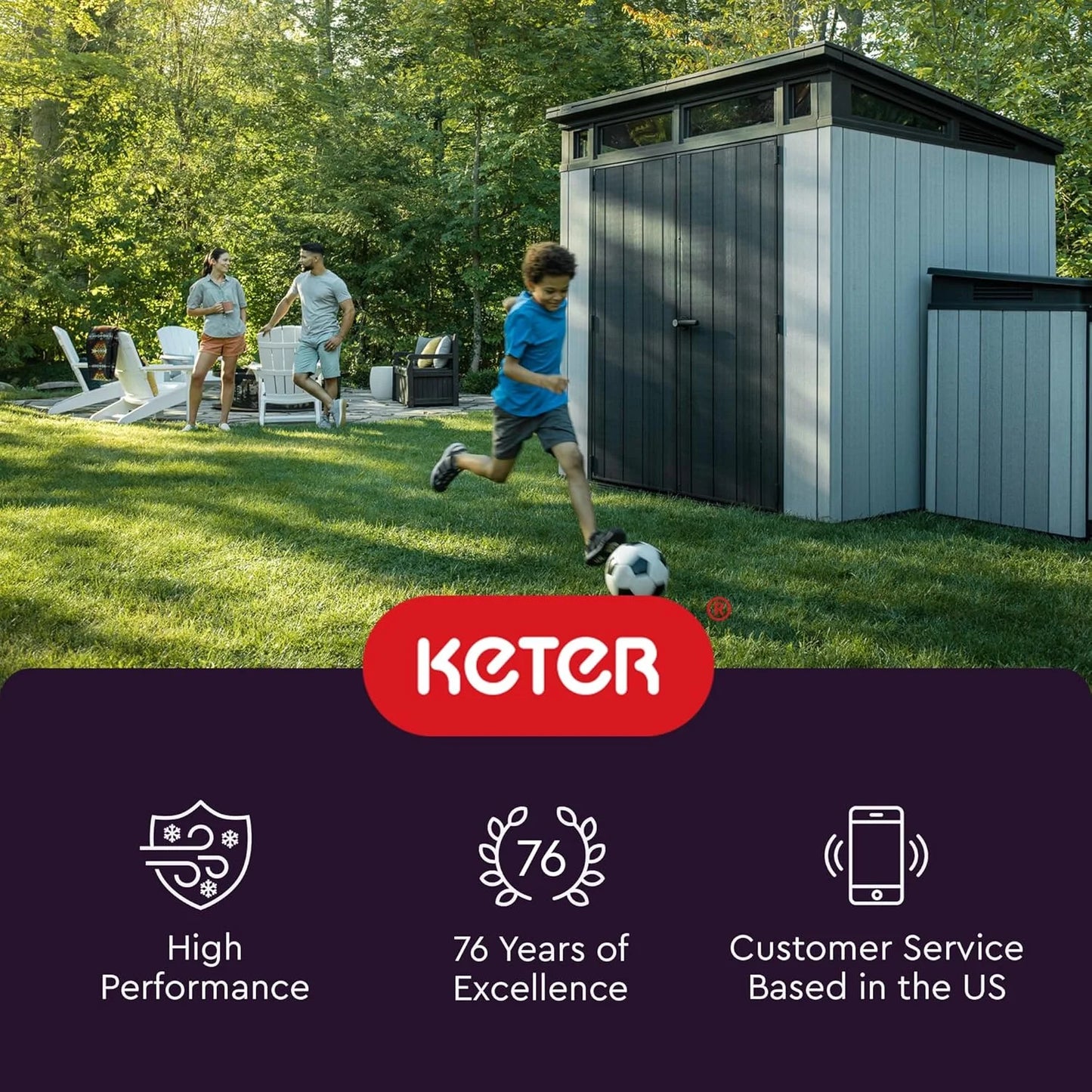 Keter 213413 Manor DD 6 X 8 Foot All Weather Outdoor Storage Shed, Grey