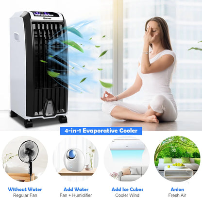 Costway Evaporative Portable  Cooler Fan Anion Humidify W/ Remote Control