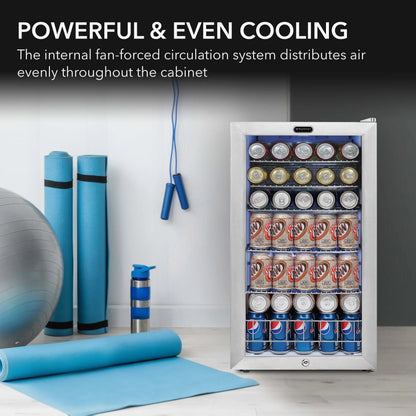 Whynter 3.3 Cubic Foot Beverage Center Fridge with Lock Stainless Steel