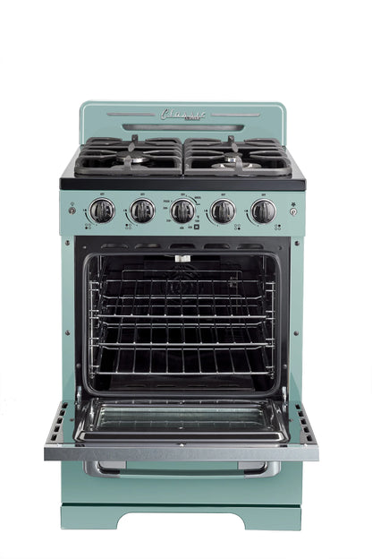 Unique Classic Retro 24" 2.9 cu/ft Freestanding Gas Range with Convection Oven and Sealed Burners