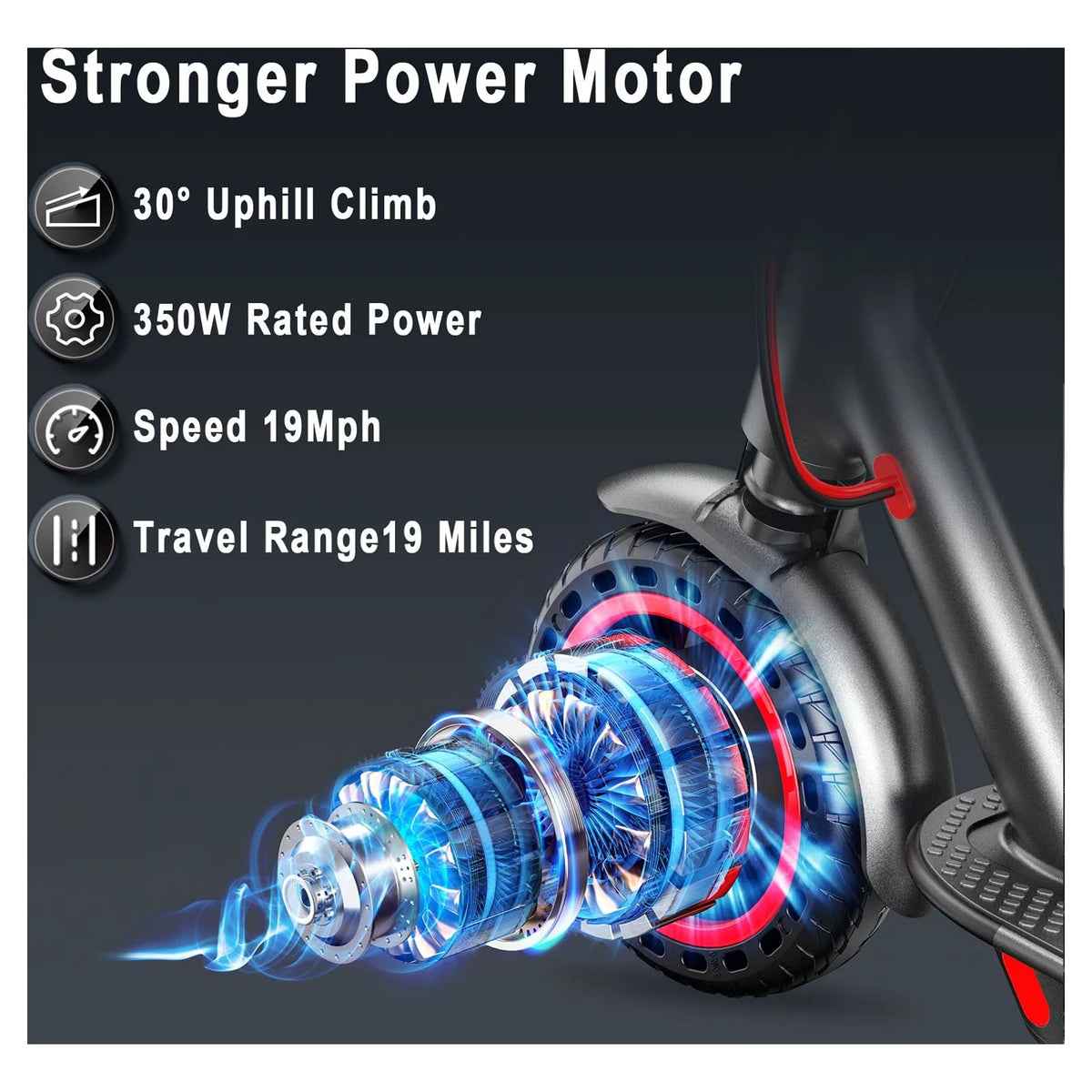 AOVOPRO ES80 350W 8.5' Foldable Electric Scooter for Adults, 21 Miles Range