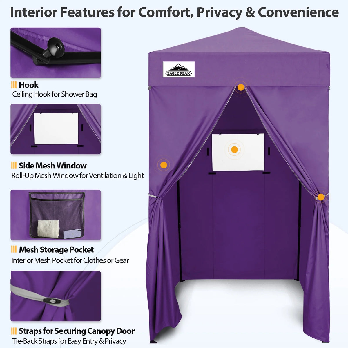 EAGLE PEAK Flex Ultra Compact 4 ft x 4 ft Pop-up Changing Room Canopy, Portable Privacy Cabana
