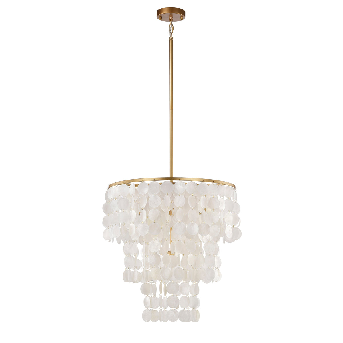 The Lighting Store Paula 4-Light Glossy Bronze Finish Chandelier with Natural White Shell - 20.5 inches in diameter x 21.7 inches H