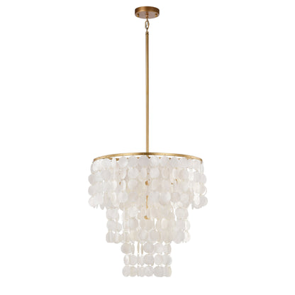 The Lighting Store Paula 4-Light Glossy Bronze Finish Chandelier with Natural White Shell - 20.5 inches in diameter x 21.7 inches H