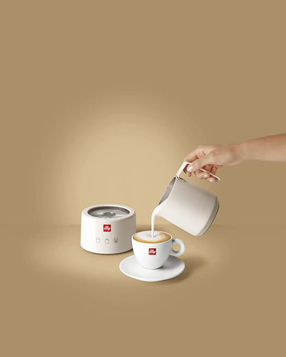 illy Electric Milk Frother- Black & Stainless Steel