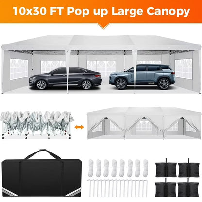 SANOPY 10'x10' EZ Pop Up Canopy Tent Outdoor Party Instant Shelter Portable Folding Beach Canopy with 4 Sandbag & Carrying Bag, Black
