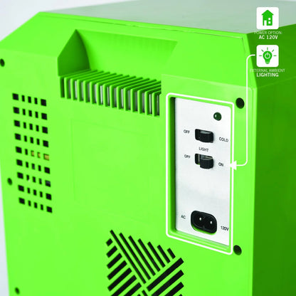 Minecraft Creeper Mini Fridge 2 Door, 8L, Green, 25.2" H 9.5" W 9.1" D