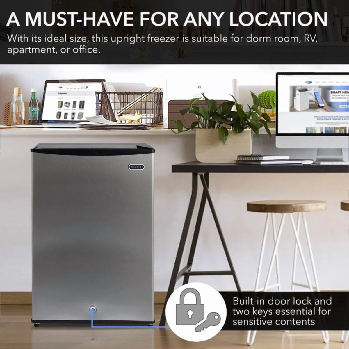 Whynter 3.0 cu. ft. Energy Star Upright Freezer with Lock �C Stainless Steel (Cuf-301SS)