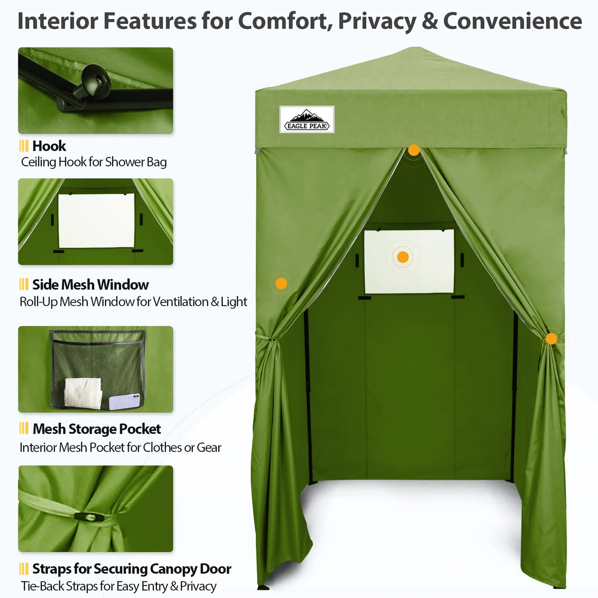 EAGLE PEAK Flex Ultra Compact 4 ft x 4 ft Pop-up Changing Room Canopy, Portable Privacy Cabana