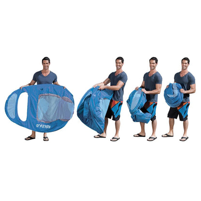 Kelsyus Floating Pool Lounger Inflatable Chair w/ Cup Holder Blue (2 Pack) 80014