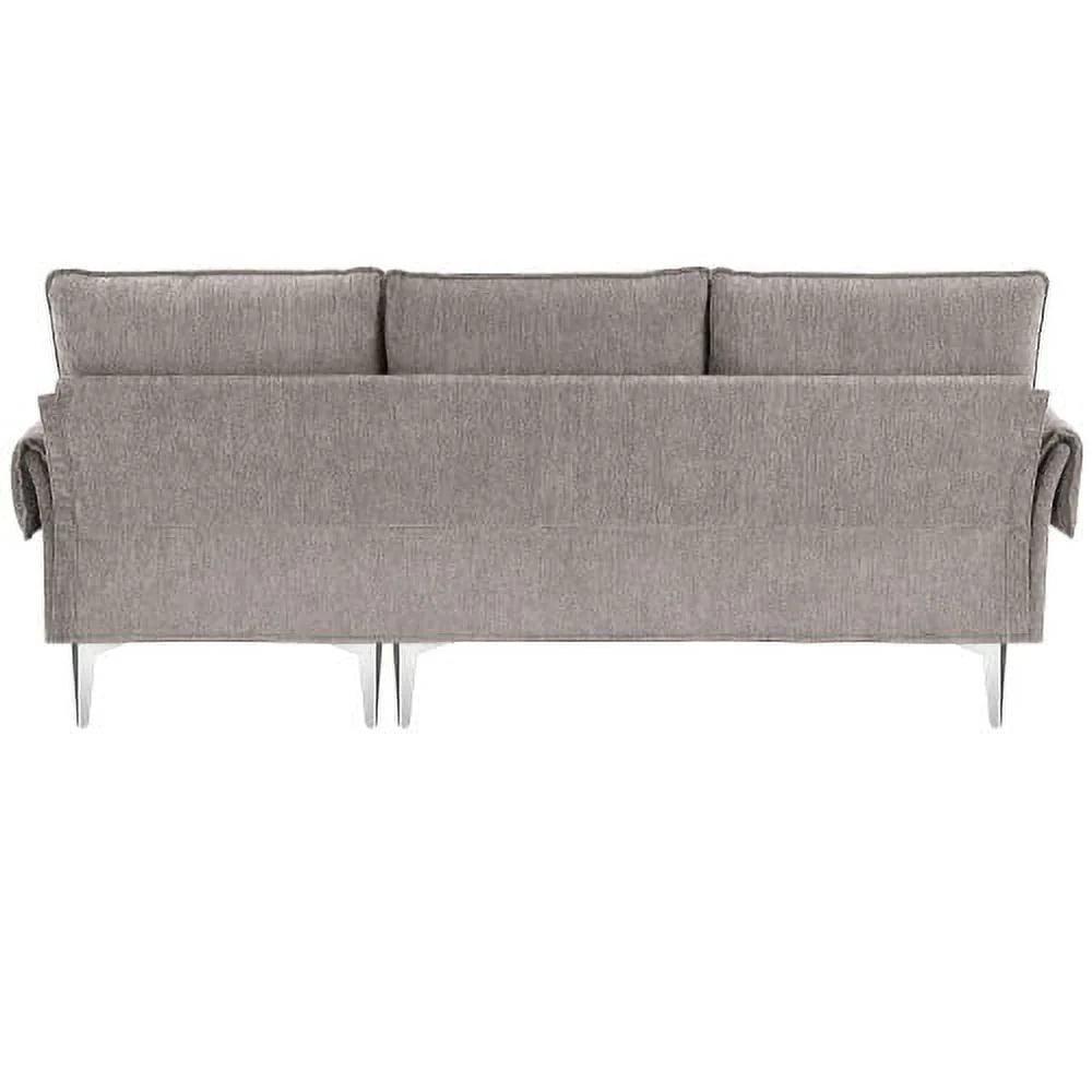 Churanty L Shaped Sofa for Small Spaces Convertible Sectional Sofa with Reversible Chaise Lounge,Grey