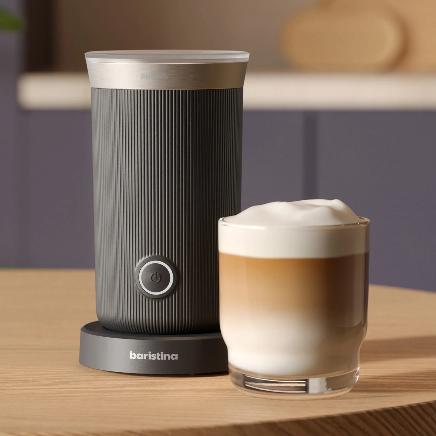 Philips Baristina Hot & Cold Milk Frother, Black