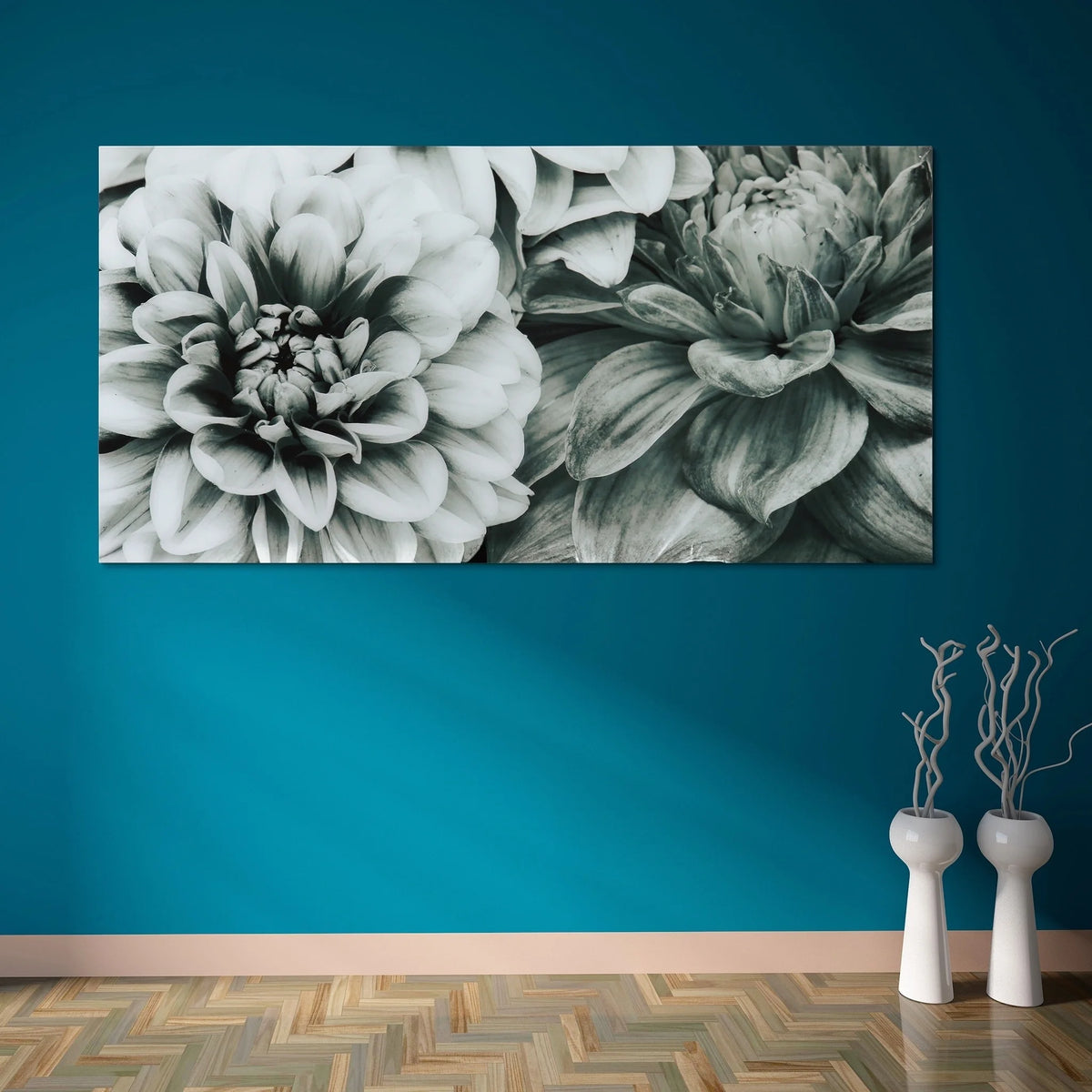 Empire Art Direct Blue Splash Frameless Free Floating Tempered Glass Panel Graphic Wall Art, 72" x 36", Ready to Hang