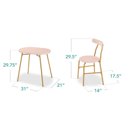 Best Choice Products 3-Piece Modern Oval Dining Table Set, Small Kitchen Dinette w/ 2 Chairs - Black/Black
