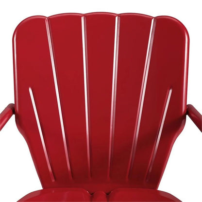 Crosley Ridgeland 2Pc Outdoor Metal Armchair Set - 2 Chairs-Color:Bright Red Gloss