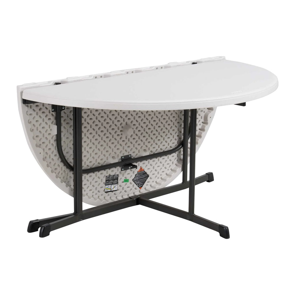 Lifetime Commercial Fold-in-Half 60 in Indoor/Outdoor Folding Round Table White Granite 1 Piece 1 Count