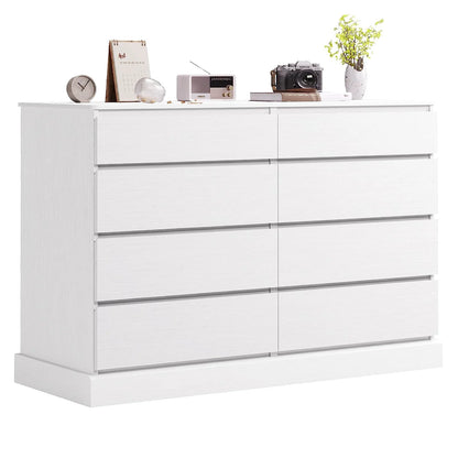 8 Drawers Double Dresser Wooden Black Chest of Drawers for Bedroom, Large Storage Cabinet for Home Living Room