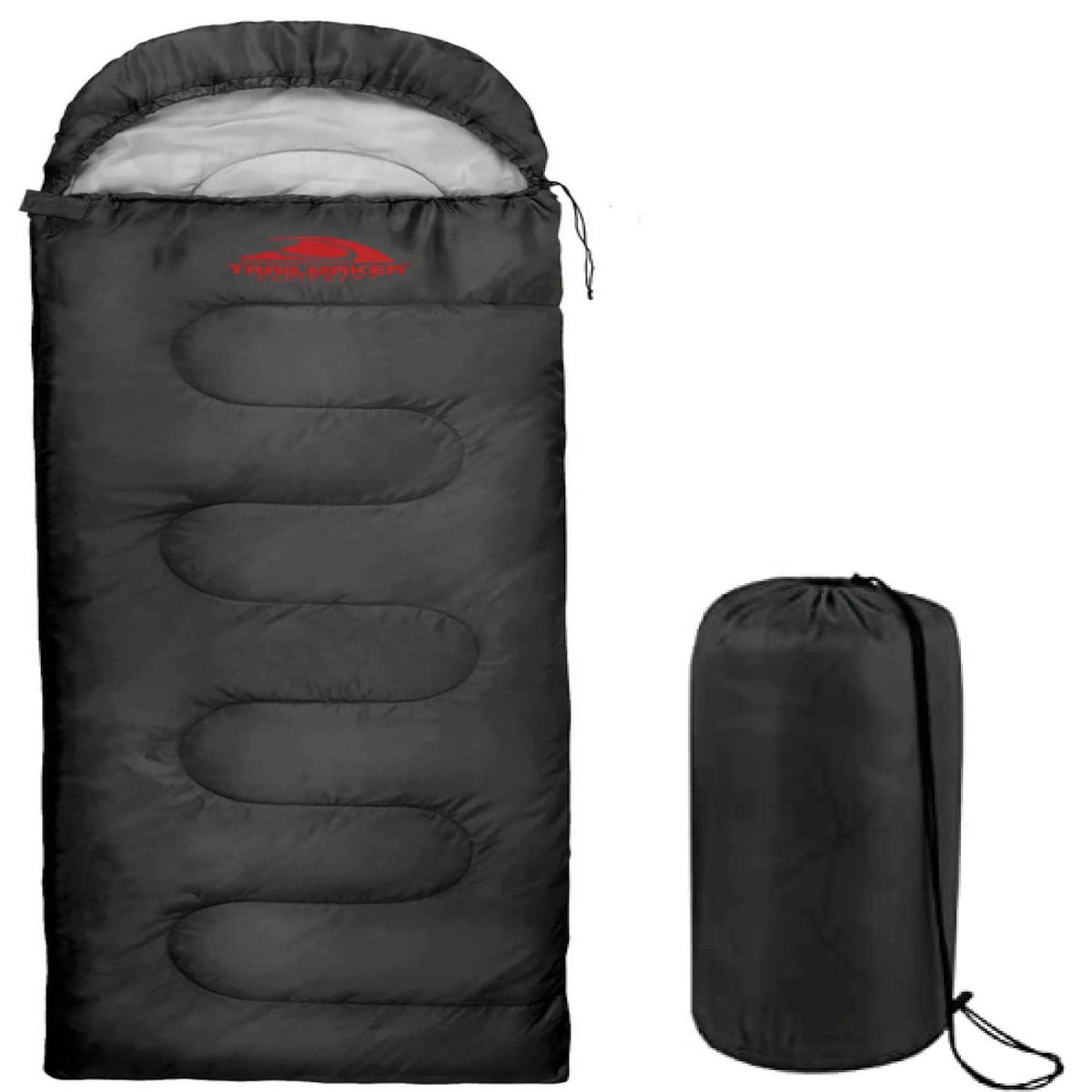 10 Pack Bulk Wholesale of Cold Weather Hooded Sleeping Bags for Adults, Kids, Homeless, Camping, Indoors, Outdoors - 10 Count Hooded Sleeping Bags in Black 71"L x 30"W