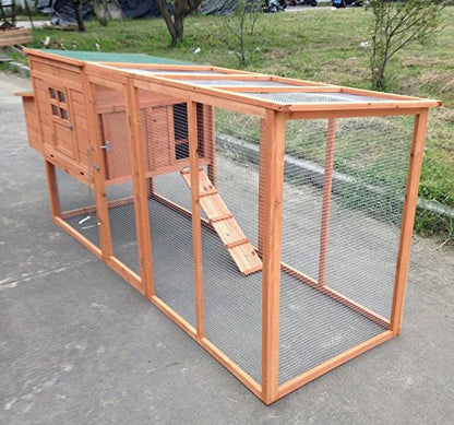 Chicken Coop Large 95" Deluxe Solid wood Hen Chicken Cage House Coop Huge with Run nesting box