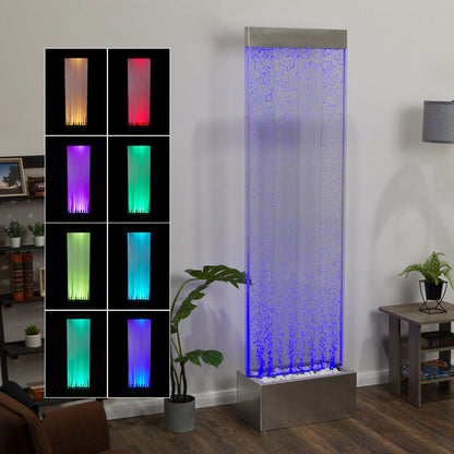 Alpine Corporation 72"H Indoor Acrylic Bubble Wall Corded Electric Fountain