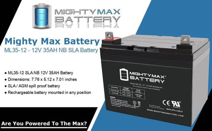ML35-12 - 12V 35AH Battery for Pride Jazzy Select Electric Wheelchair - 2 Pack