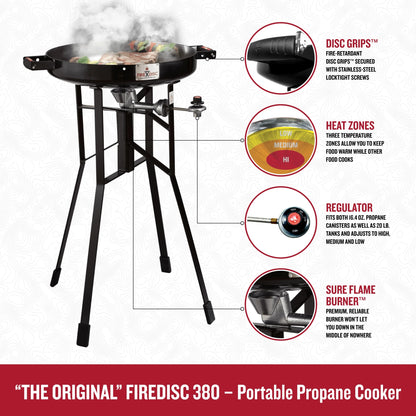 FIREDISC Original 380 Tall Outdoor Portable Propane Cooker in Fireman Red