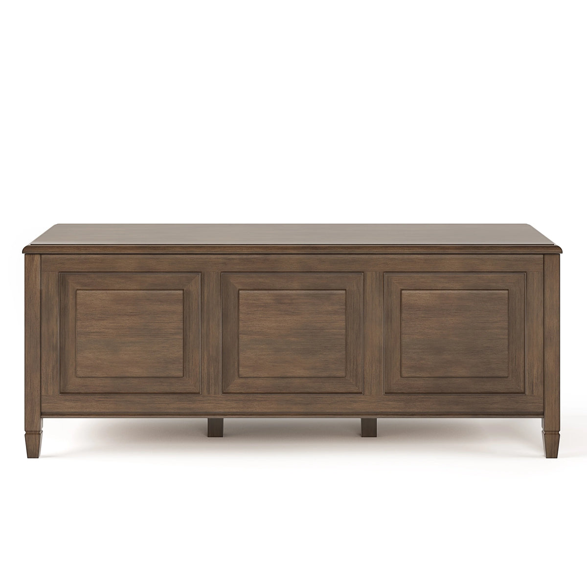 Simpli Home Connaught SOLID WOOD 51 inch Wide Traditional Storage Bench Trunk in Dark Chestnut Brown