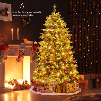 Costway 5 FT Pre-Lit Christmas Tree Hinged with 250 Multi-color Lights & 844 Branch Tips