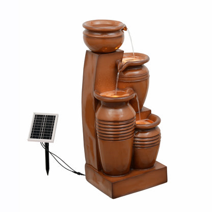 Teamson Home 28.74" Solar Water Fountain with LED Lights, Navy