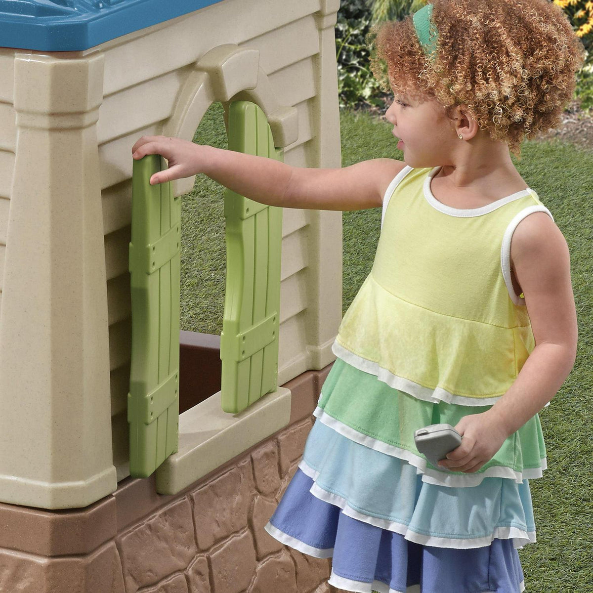 Step2 Happy Home Cottage &amp; Grill Brown Playhouse Plastic Kids Outdoor Toys