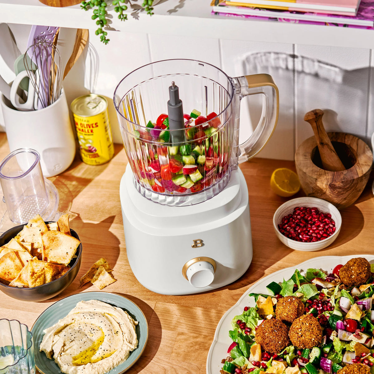 Beautiful 10-Cup Food Processor with Accessories, White Icing by Drew Barrymore