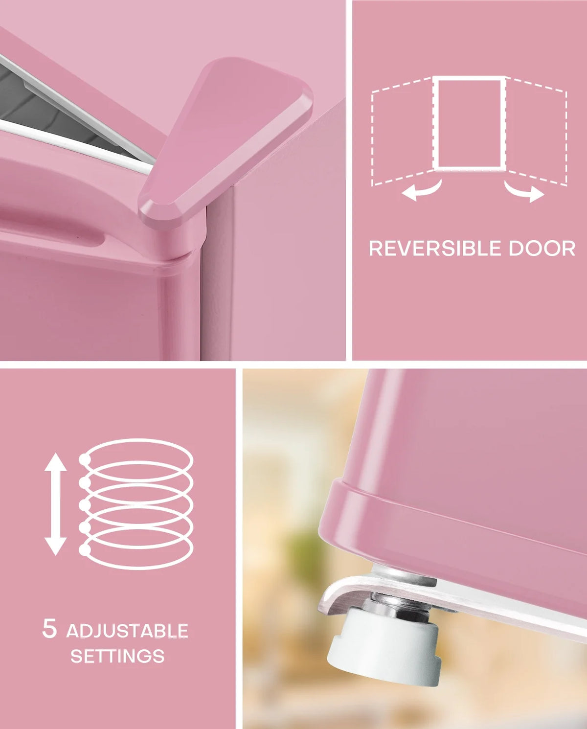 Upstreman 1.7 Cu ft Mini Fridge with Freezer Single Door Compact Refrigerator, Low Noise, Energy Saving, Adjustable Temperature, Reversible Door, for Home Office Dorm, Black FR17