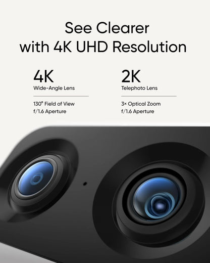 eufy Security Indoor Cam S350, Dual Cameras, 4K UHD Resolution Security Camera with 8�� Zoom and 360�� PTZ