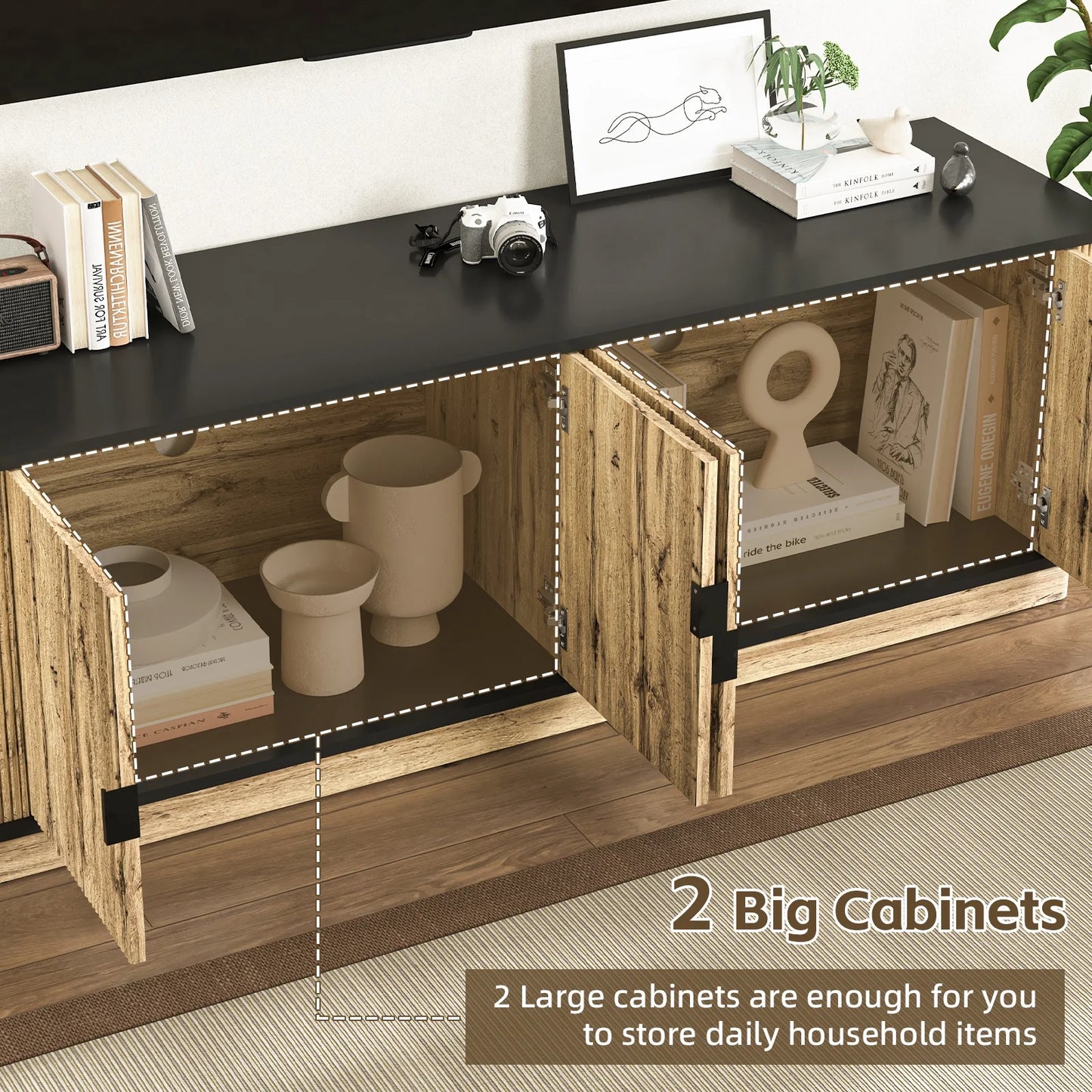TV Stand, Modern Entertainment Center for TVs Up to 75 inch