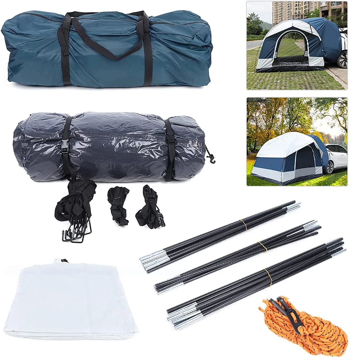 SUV Tent for Camping, Universal Car Tent 4-6 Person SUV Tailgate Tent Sun Shelter Camping Tent for Camping SUV Outdoor Travel (US Stock)