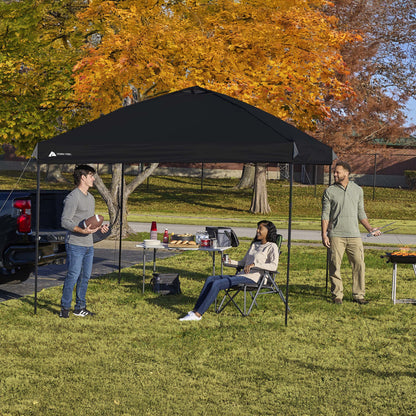 Ozark Trail 10x10 Instant Pop Up Canopy Tent with Simple Push Setup �?Straight Leg Pop-Up Tent for Tailgating, Camping & Events, White