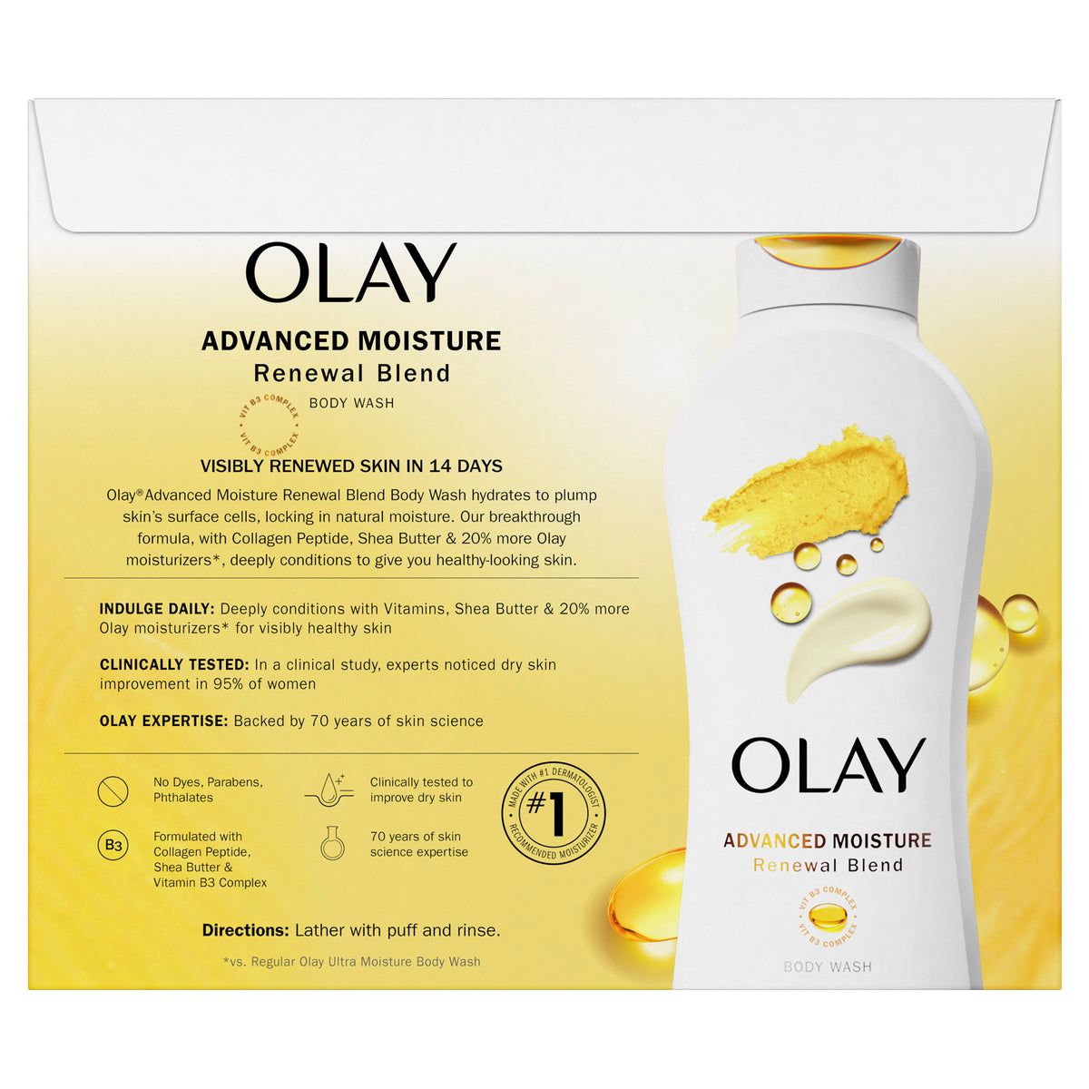Olay Advanced Moisture Renewal Blend Body Wash, 23.6 oz, 3-pack