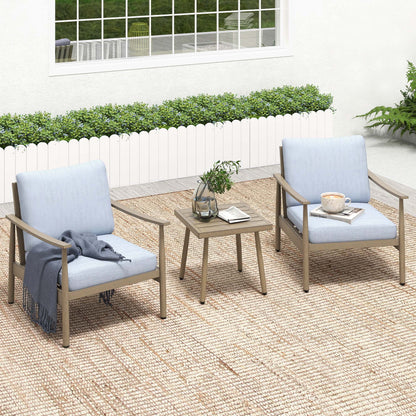 HAPPATIO Aluminum Outdoor Furniture Set - 5 Pieces Patio Furniture Set Includes 1 Side Table, 2 Swivel Chairs and 2 Ottomans with Thick Cushion, Patio Conversation Set for Backyard Poolside (Grey)