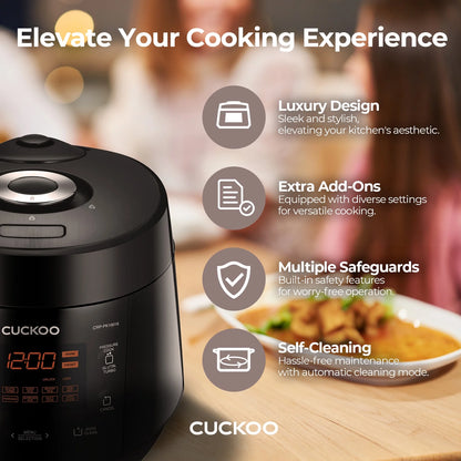 CUCKOO CRP-PK1001S 10-Cup (Uncooked) / 20-Cup (Cooked) Heating Pressure Rice Cooker & Warmer (Black)