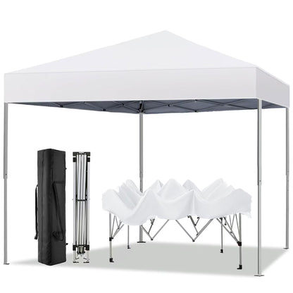 GVDV Canopy Tent, 10x10 ft Easy Pop up Outdoor Canopy Tent, Portable Straight Leg Gazebo Instant Canopy, Blue
